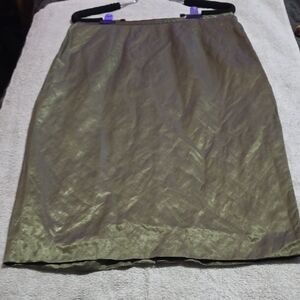 Michael Kors Shimmering Olive Pencil Skirt